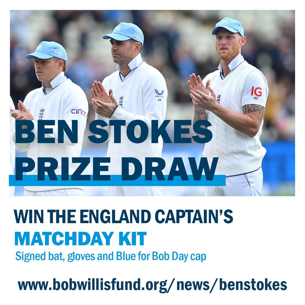 Win signed Ben Stokes Kit from #BlueForBob Day