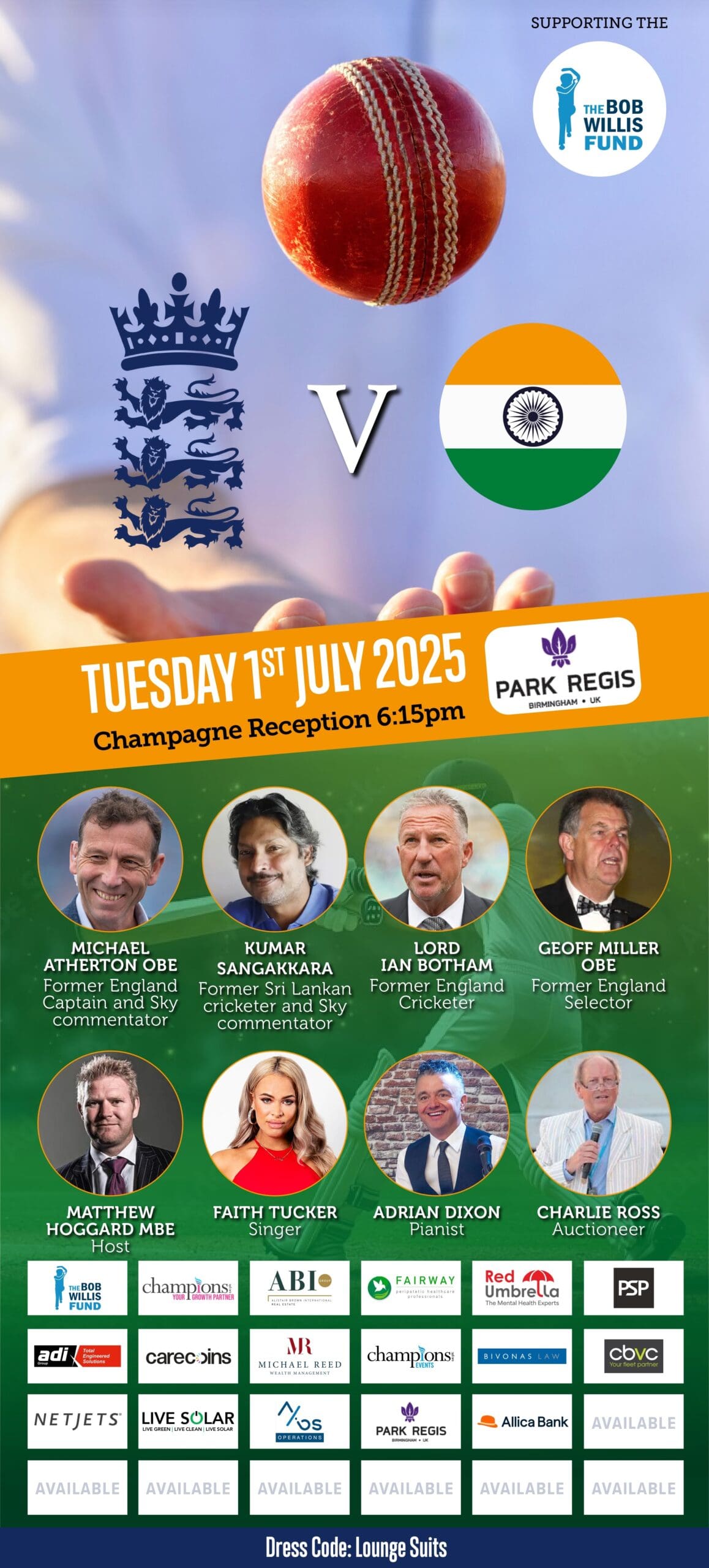 Champions Eve of Test Dinner 2025 | The Bob Willis Fund